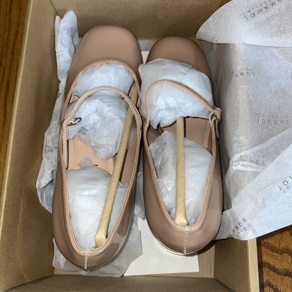 Journee Collection Wide Okenna Pumps Square Toe Mary Jane Nude - Picture 3 of 6